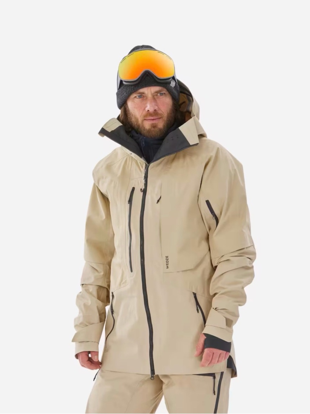Men's waterproof and breathable ski jacket FR 900-Beige